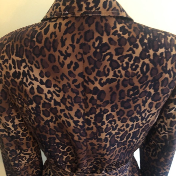 Leopard Print Trench Coat by Size 6 - Picture 4 of 15